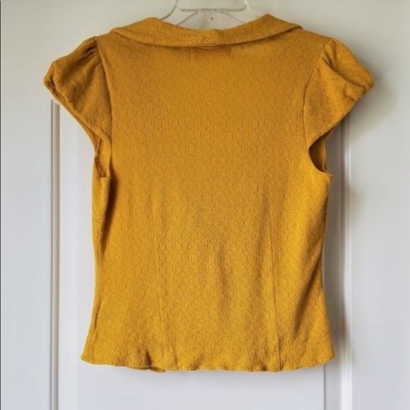 Anthropologie Mustard Yellow Knit Cardigan Sweater - Picture 3 of 3